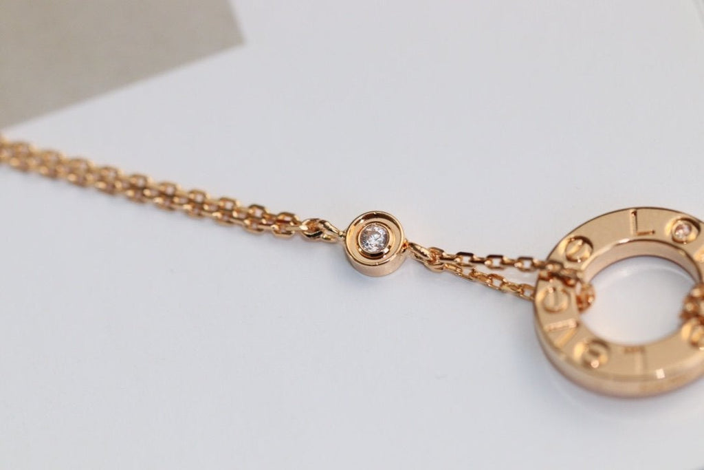 ¡®Imperial¡¯LOVE NECKLACE ADJUSTABLE ROSE GOLD 2 DIAMOND