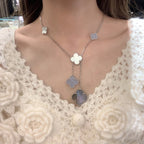 ¡®Imperial¡¯CLOVER MOP CHALCEDONY NECKLACE SILVER 6 MOTIF