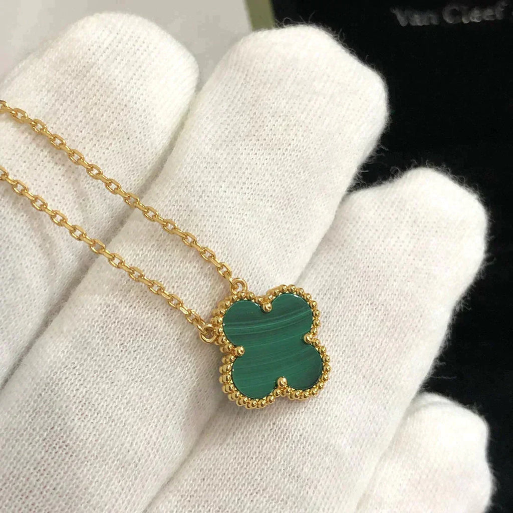 ¡®Imperial¡¯CLOVER 15MM MALACHITE SINGLE FLOWER  NECKLACE