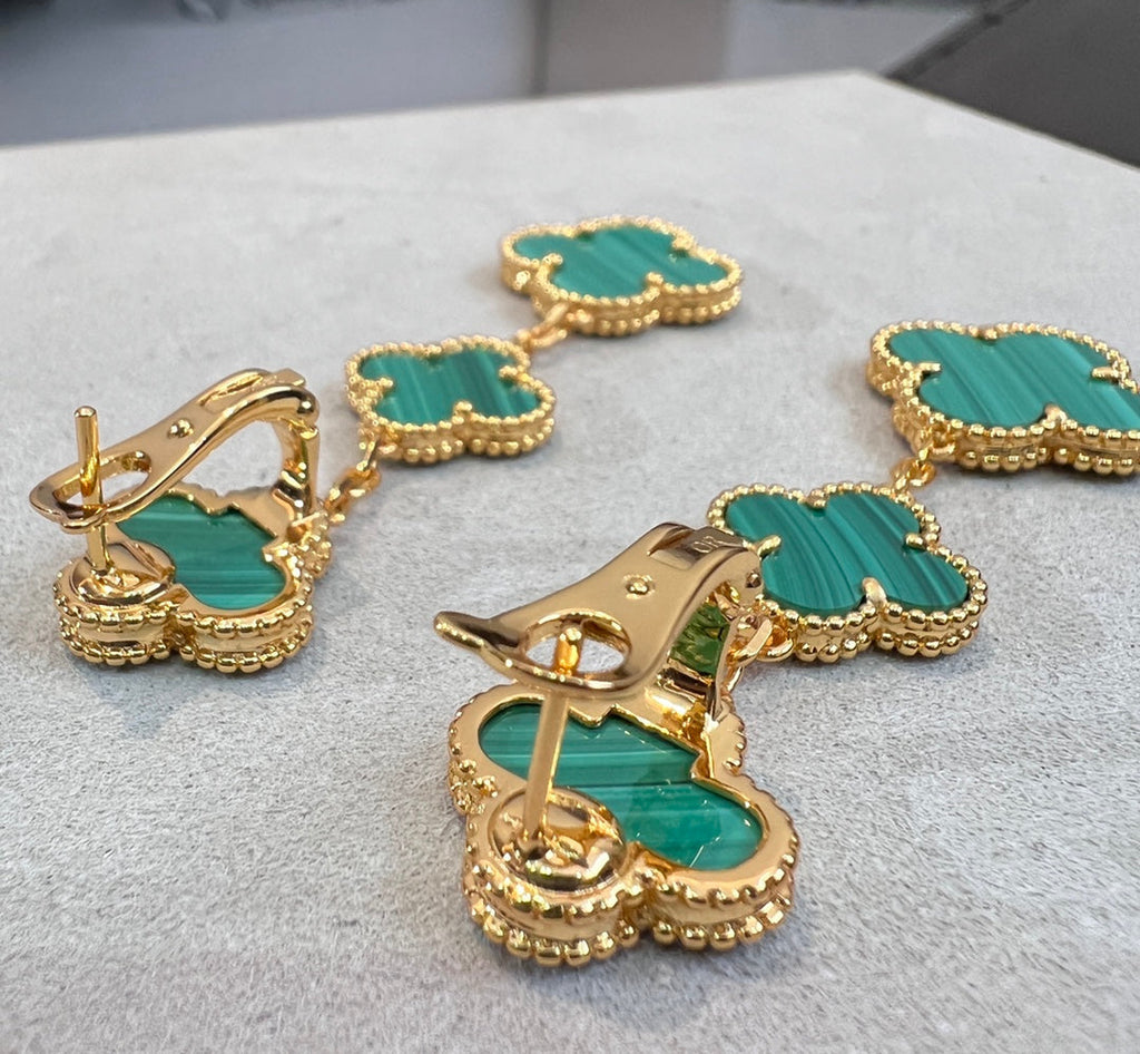 ¡®Imperial¡¯CLOVER MALACHITE 3 MOTIFS GOLD