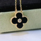 ¡®Imperial¡¯CLOVER 15MM DIAMOND ONYX NECKLACE
