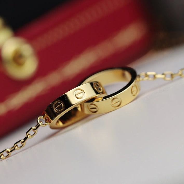 ¡®Imperial¡¯LOVE NECKLACE DOUBLE RING GOLD