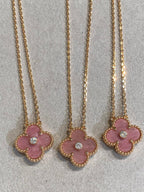 ¡®Imperial¡¯CLOVER 15MM DIAMOND RHODONITE NECKLACE