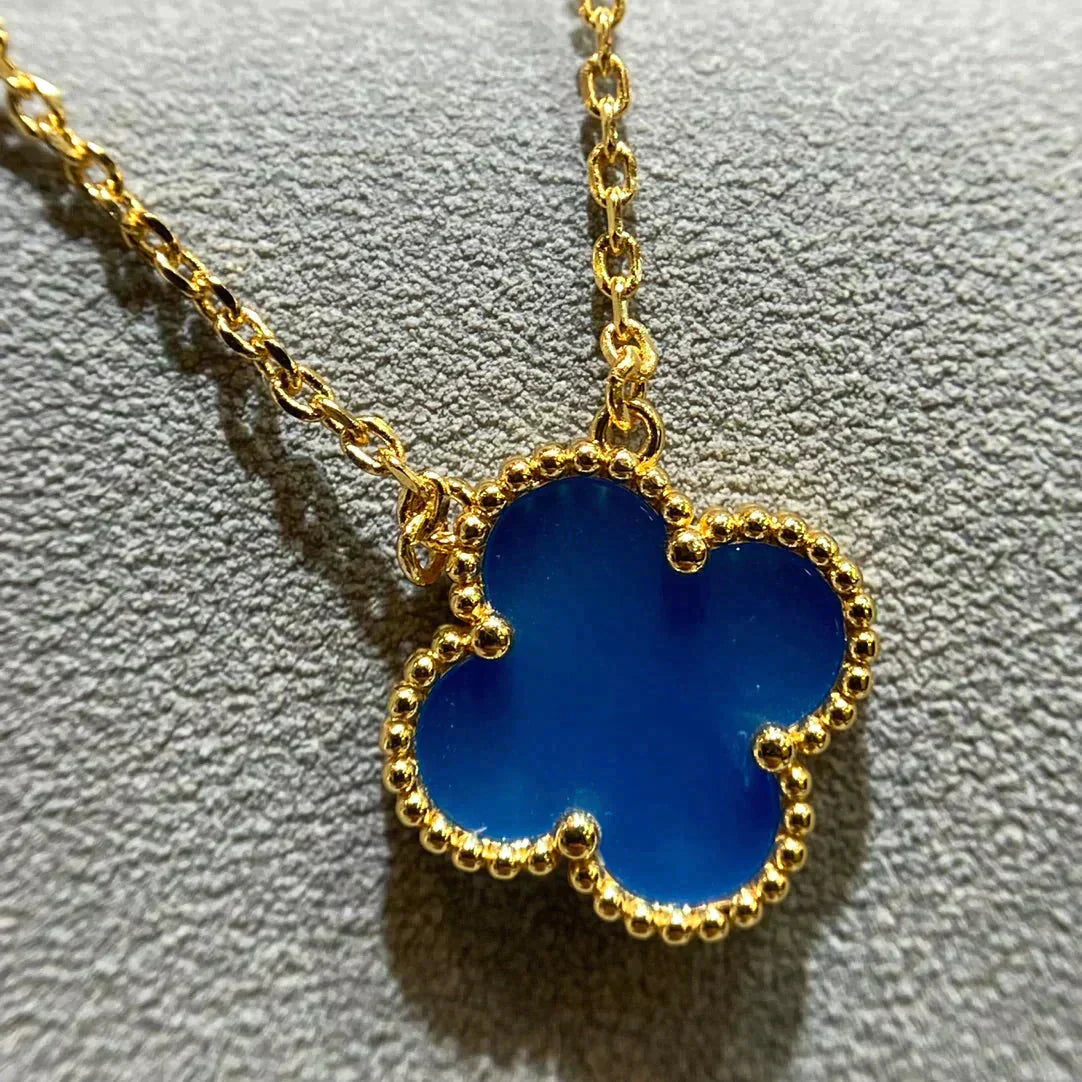 ¡®Imperial¡¯CLOVER 15MM BLUE AGATE NECKLACE