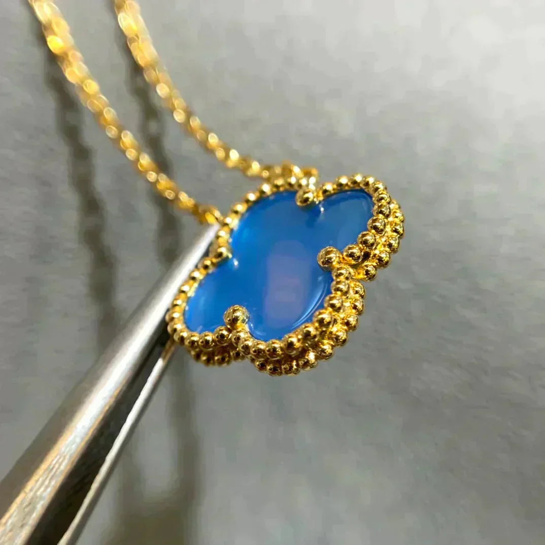 ¡®Imperial¡¯CLOVER 15MM BLUE AGATE NECKLACE