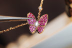 ¡®Imperial¡¯BUTTERFLY RED DIAMOND ROSE GOLD NECKLACE
