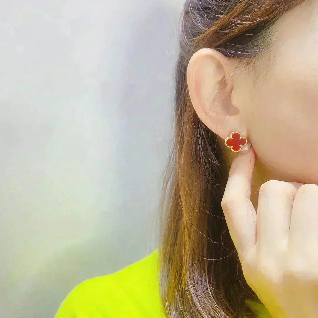 ¡®Imperial¡¯CLOVER MEDIUM 1 MOTIFS CARNELIAN  EARRINGS