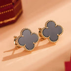 ¡®Imperial¡¯CLOVER MEDIUM 1 MOTIFS  ONYX STUD EARRINGS