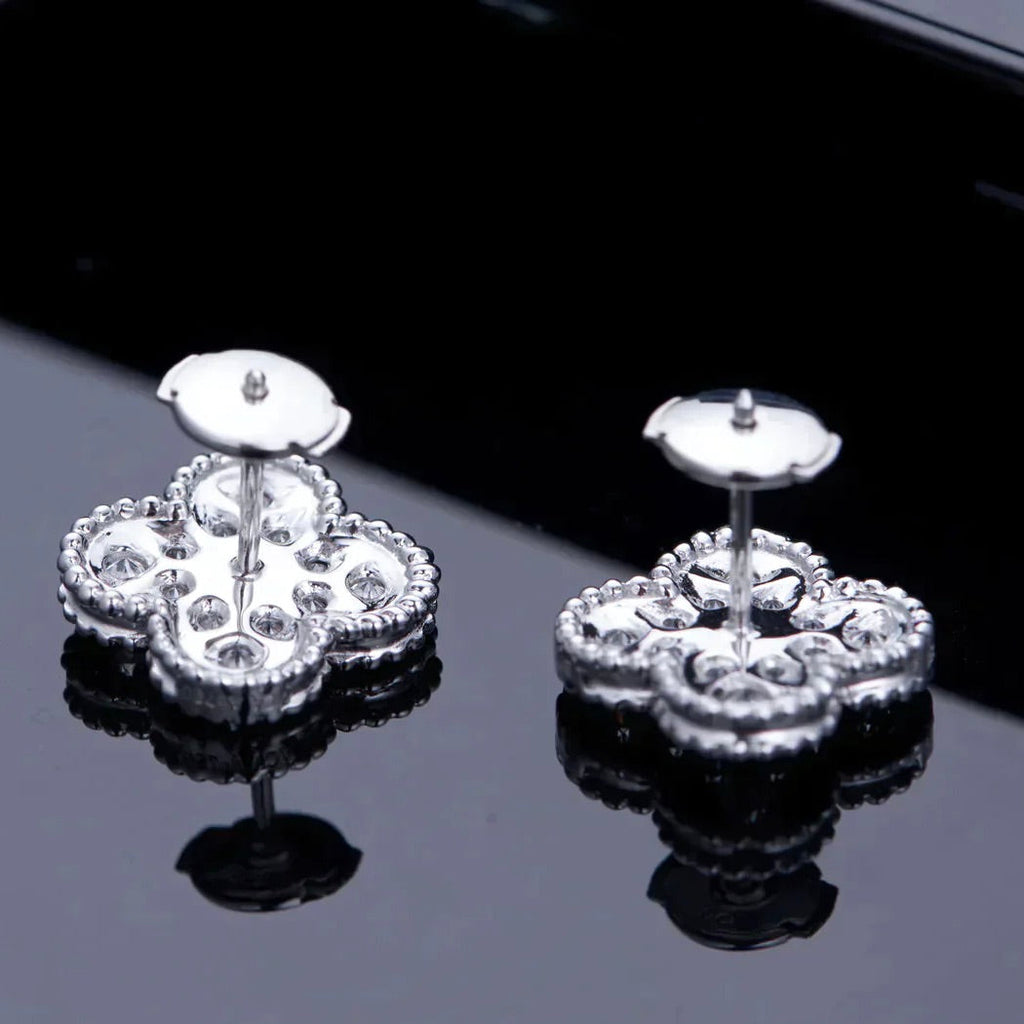 ¡®Imperial¡¯CLOVER 1 MOTIFS DIAMOND STUD EARRINGS SILVER