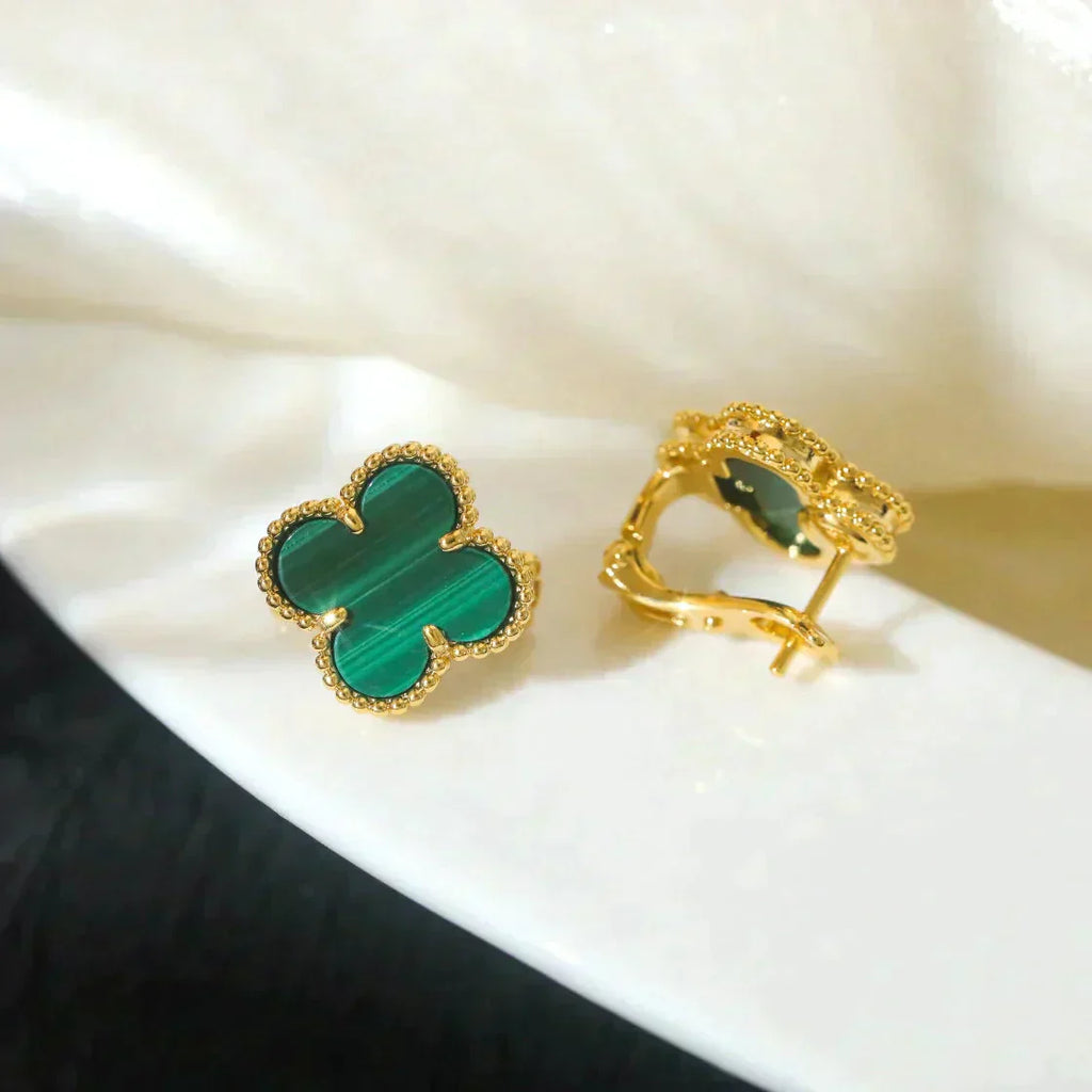 ¡®Imperial¡¯CLOVER MEDIUM 1 MOTIFS MALACHITE  EARRINGS