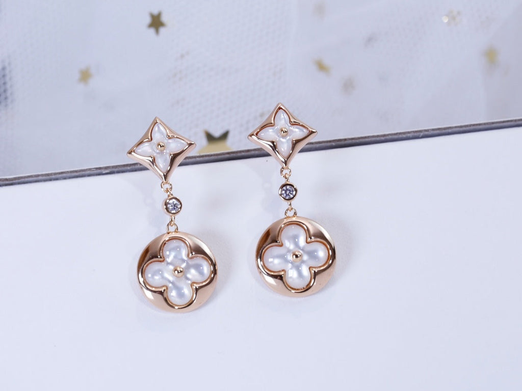 ¡®Imperial¡¯STAR AND SUN PINK GOLD MOP DROP EARRINGS