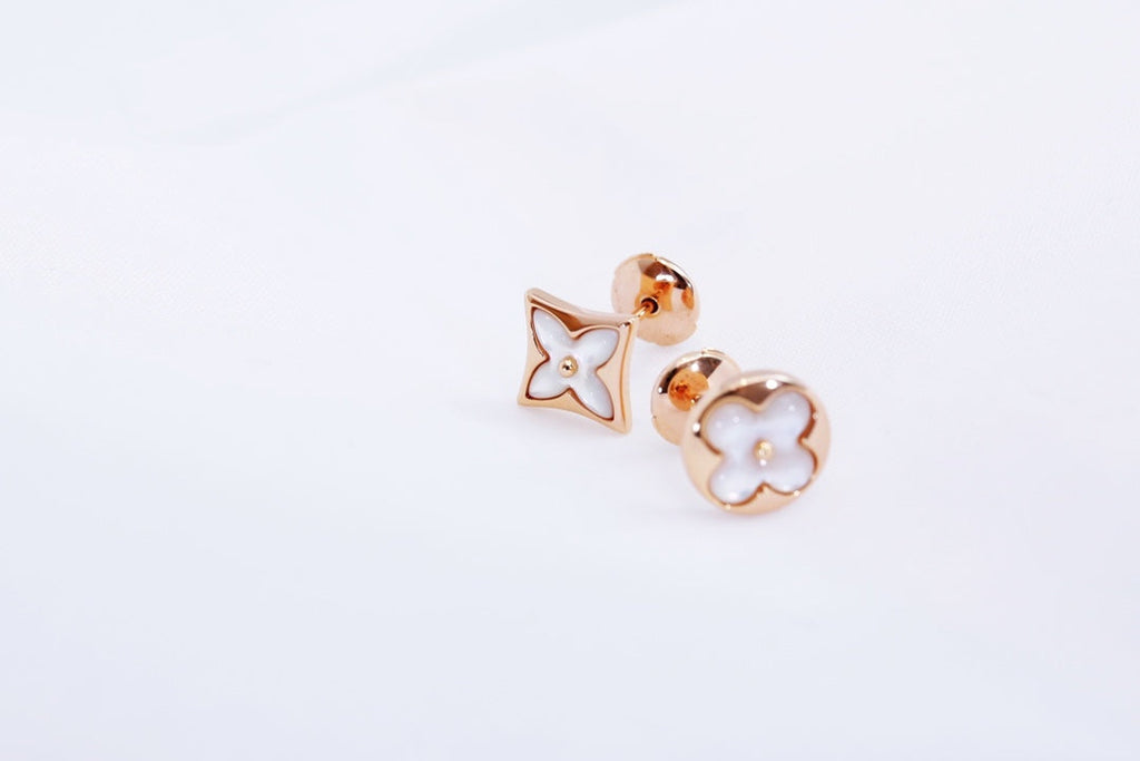 ¡®Imperial¡¯STAR AND SUN PINK GOLD MOP STUD EARRINGS