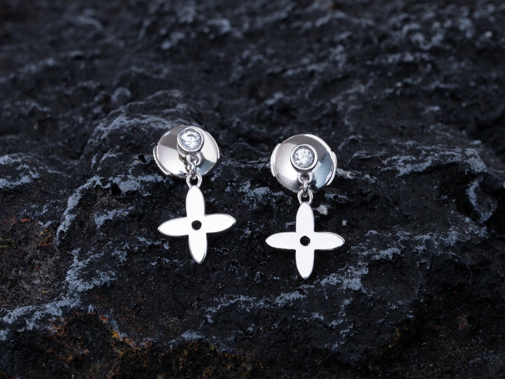 ¡®Imperial¡¯VIDYLLE SILVER DIAMOND MINI DROP EARRINGS