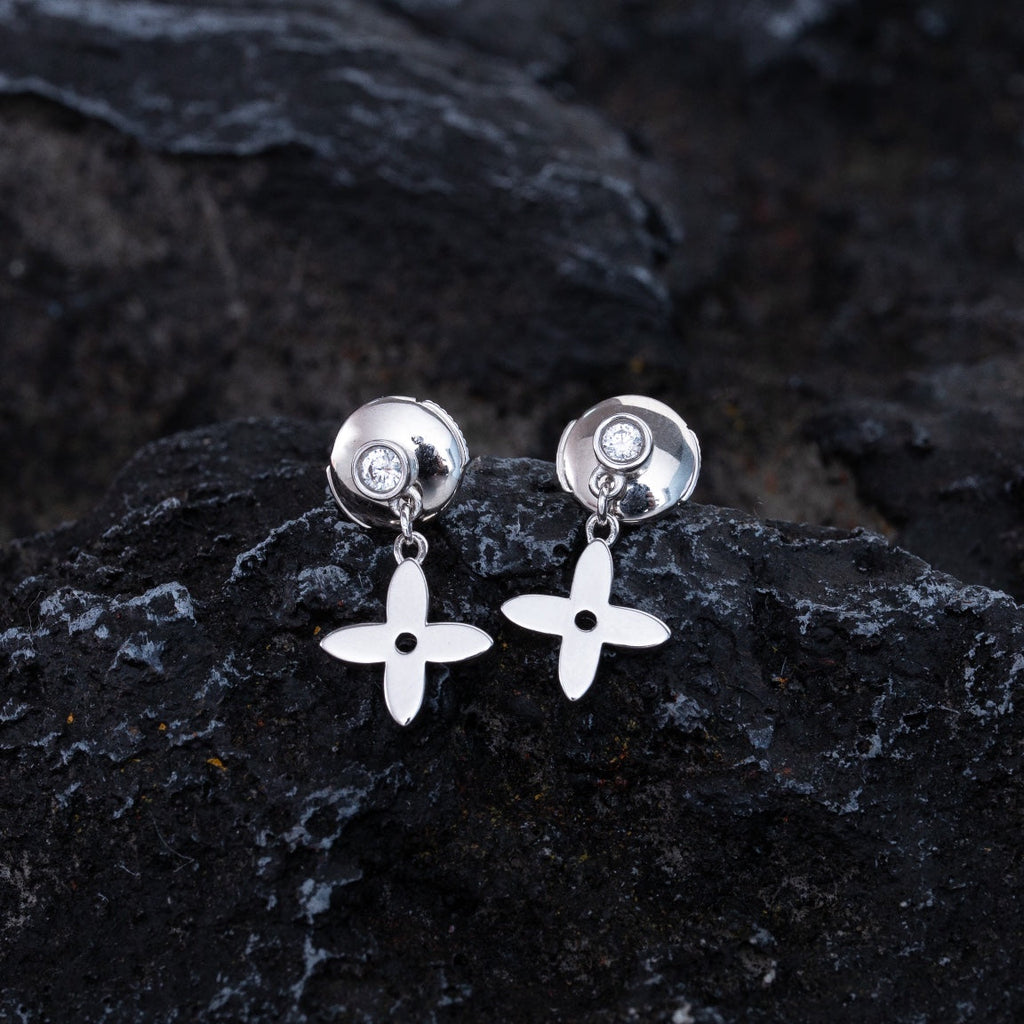 ¡®Imperial¡¯VIDYLLE SILVER DIAMOND MINI DROP EARRINGS