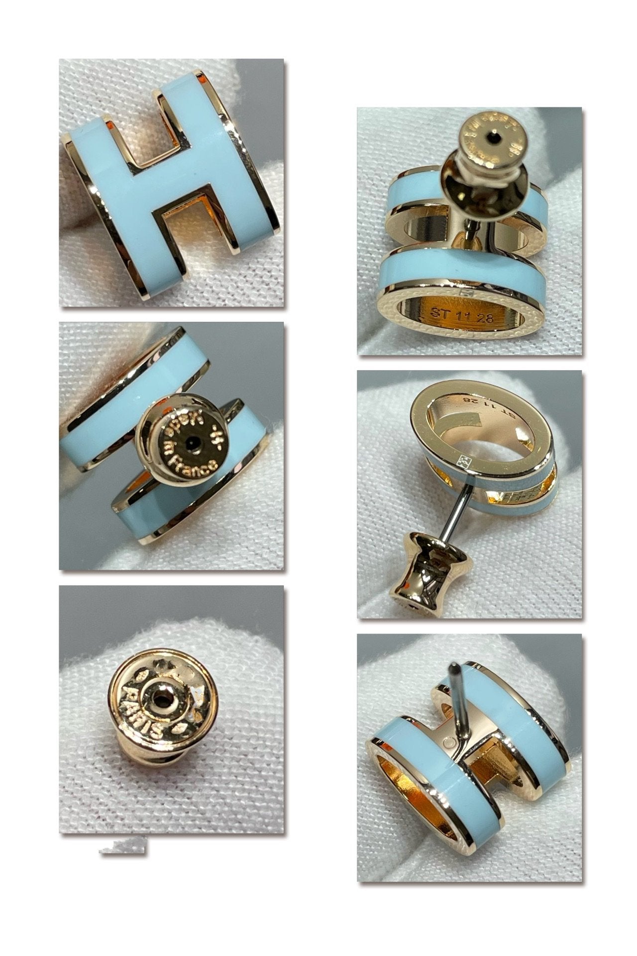 ¡®Imperial¡¯POP H SKY BLUE STUD EARRINGS