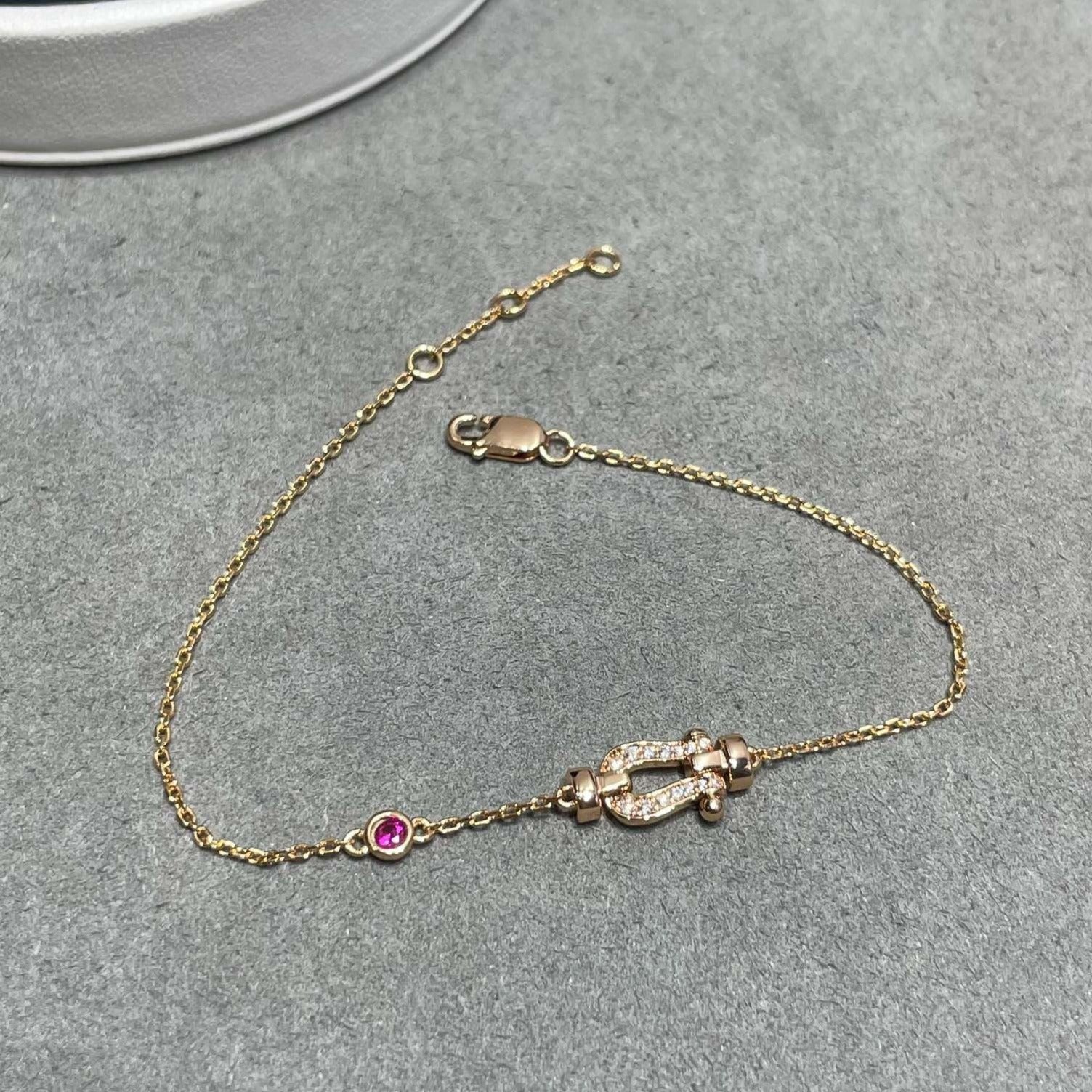 ¡®Imperial¡¯FORCE 10 DIAMOND CHAIN LINK PINK GOLD BRACELET