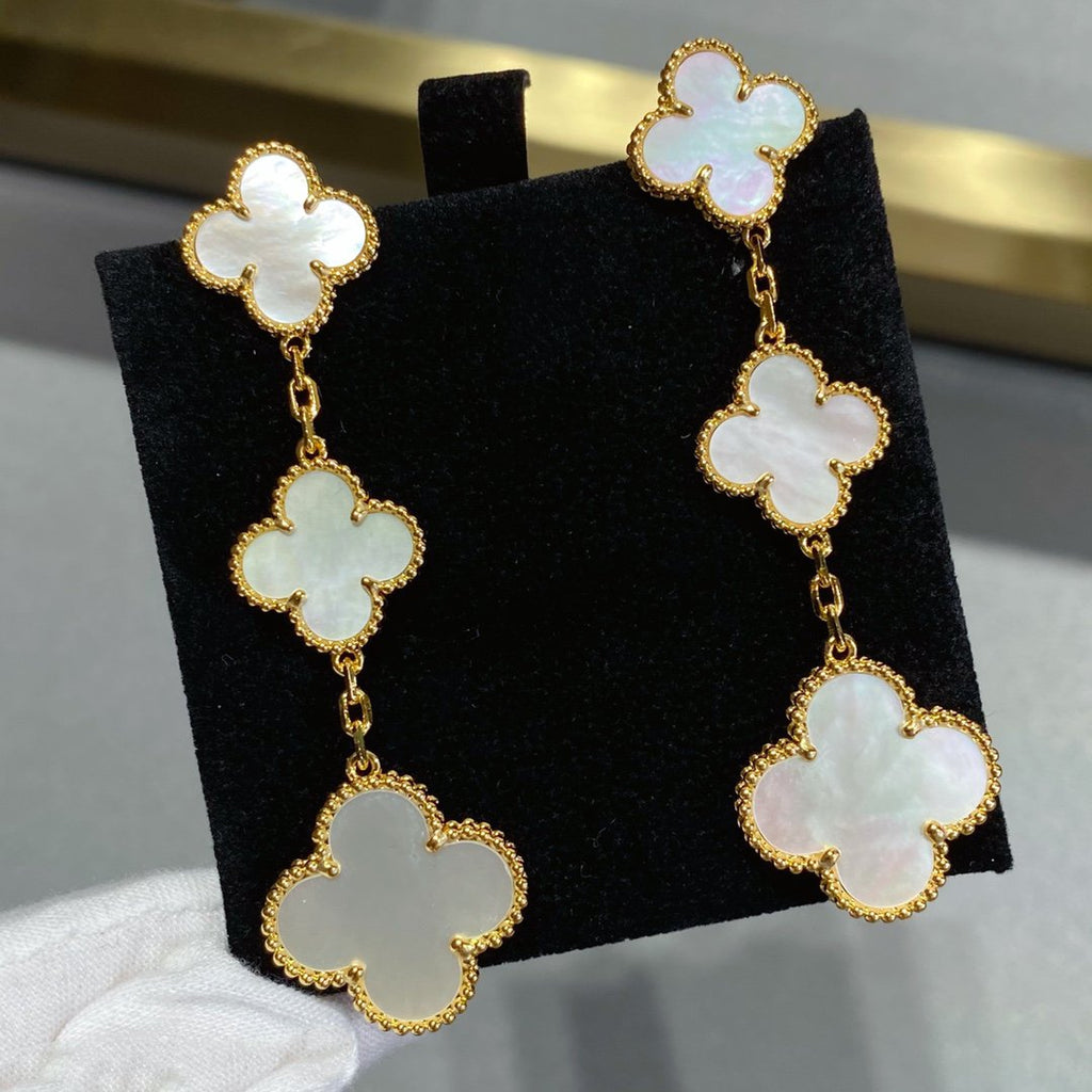 ¡®Imperial¡¯CLOVER MOP 3 MOTIFS GOLD EARRINGS
