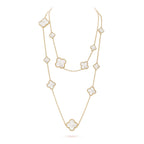 ¡®Imperial¡¯CLOVER 16 MOTIF WHITE MOP GOLD NECKLACE