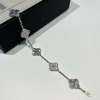 ¡®Imperial¡¯CLOVER 5 MOTIF SILVER DIAMOND BRACELET