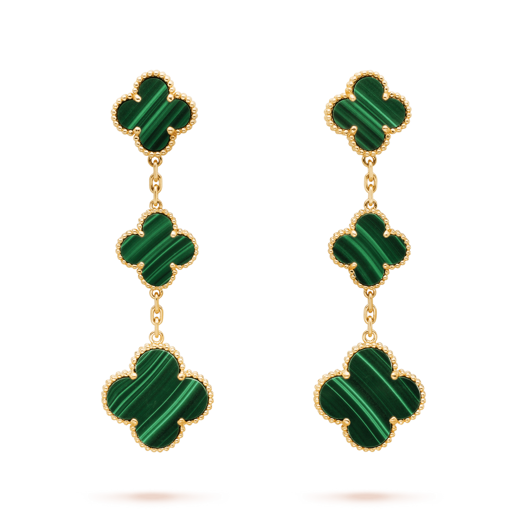 ¡®Imperial¡¯CLOVER MALACHITE 3 MOTIFS GOLD