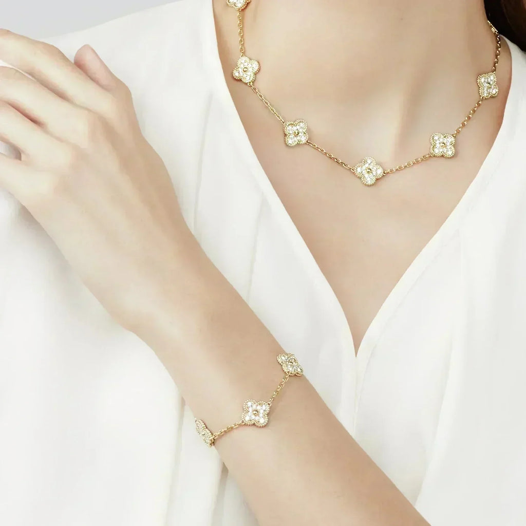 ¡®Imperial¡¯CLOVER 5 MOTIFS  FULL DIAMOND BRACELET