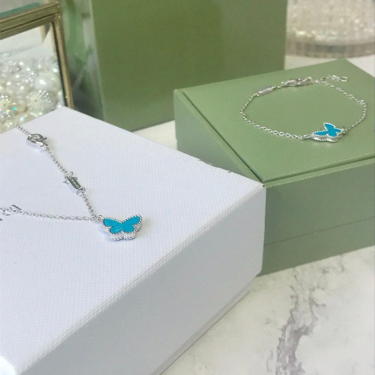 ¡®Imperial¡¯BUTTERFLY TURQUOISE BUTTERFLY BRACELET SILVER