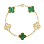 ¡®Imperial¡¯CLOVER  5 MOTIF MALACHITE DIAMOND BRACELET