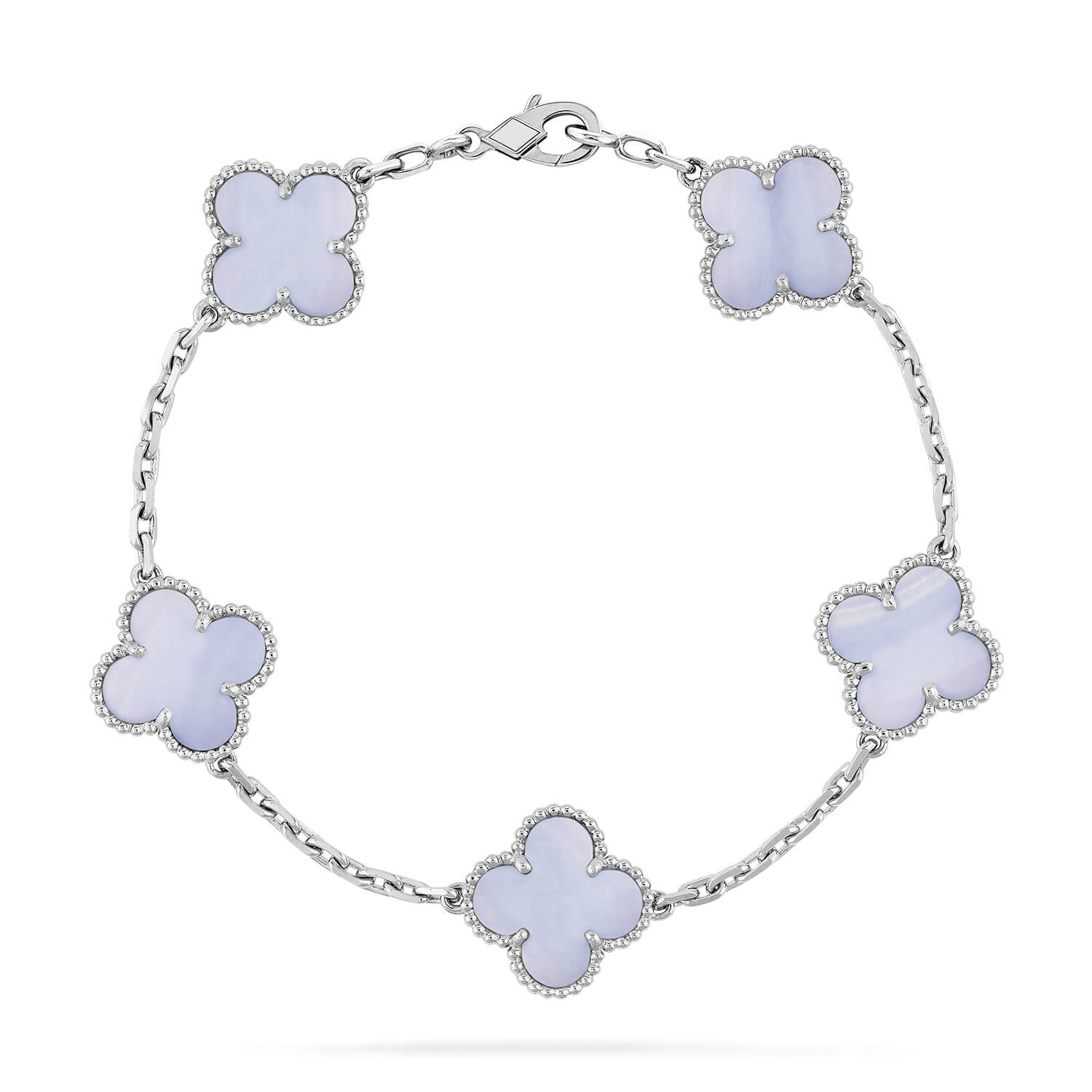 ¡®Imperial¡¯CLOVER  5 MOTIF PURPLE CHALCEDONY BRACELET SILVER
