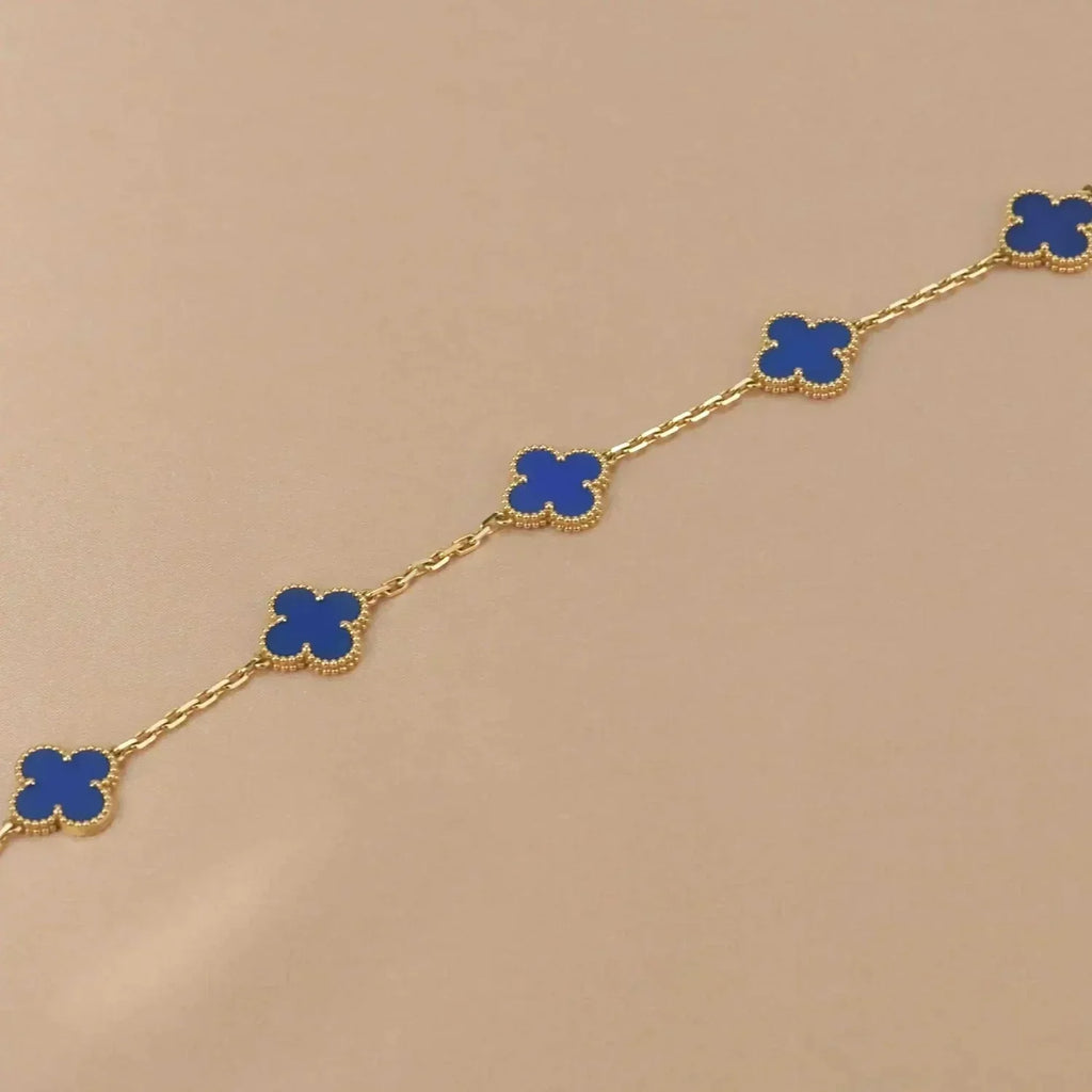 ¡®Imperial¡¯CLOVER 5 MOTIFS BLUE AGATE BRACELET