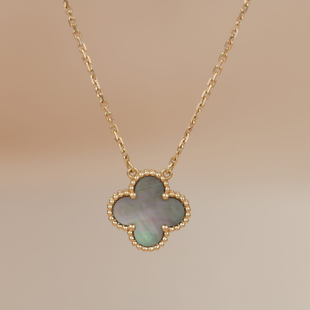 ¡®Imperial¡¯CLOVER 15MM  GRAY MOTHER OF PEARL NECKLACE