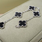 ¡®Imperial¡¯CLOVER 5 MOTIF ONYXS  BRACELET SILVER