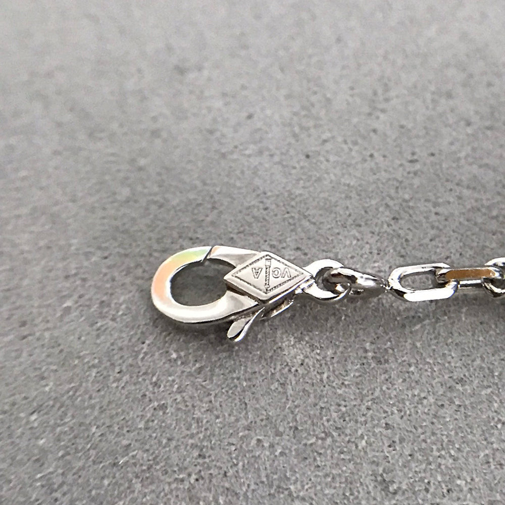 ¡®Imperial¡¯CLOVER 5 MOTIF ONYXS DIAMOND BRACELET SILVER