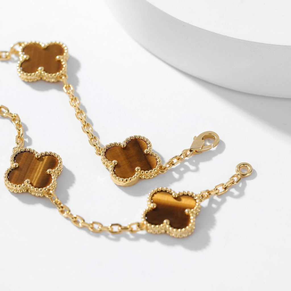 ¡®Imperial¡¯CLOVER 10 MOTIFS TIGER EYE NECKLACE