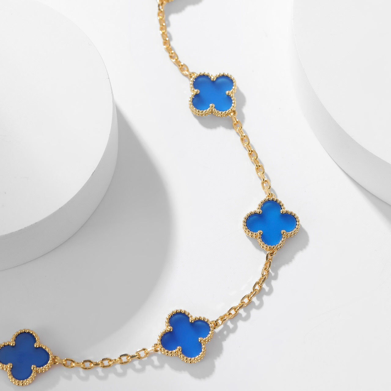 ¡®Imperial¡¯CLOVER 10 MOTIFS BLUE AGATE NECKLACE