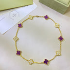 ¡®Imperial¡¯CLOVER 10 MOTIFS  PURPLE VIOLET DIAMOND NECKLACE