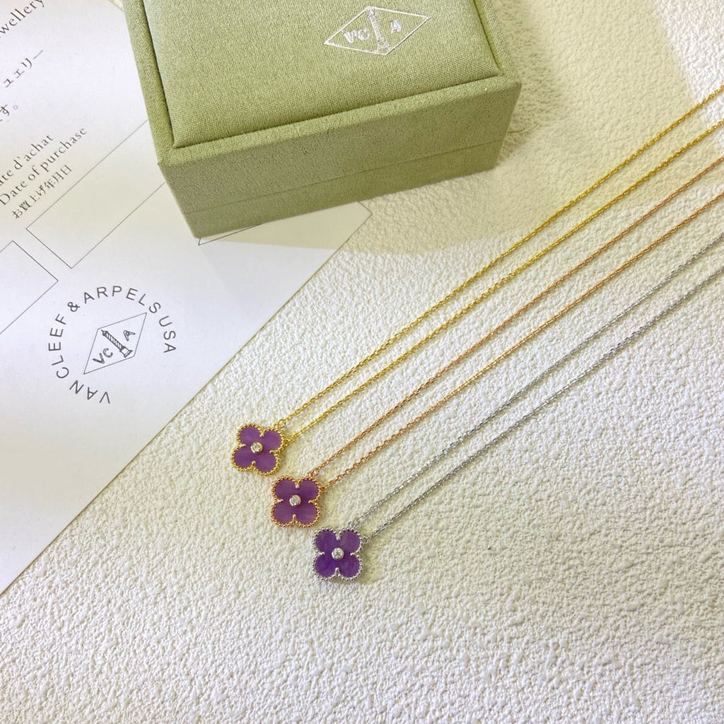 ¡®Imperial¡¯CLOVER 15MM DIAMOND  PURPLE VIOLET NECKLACE