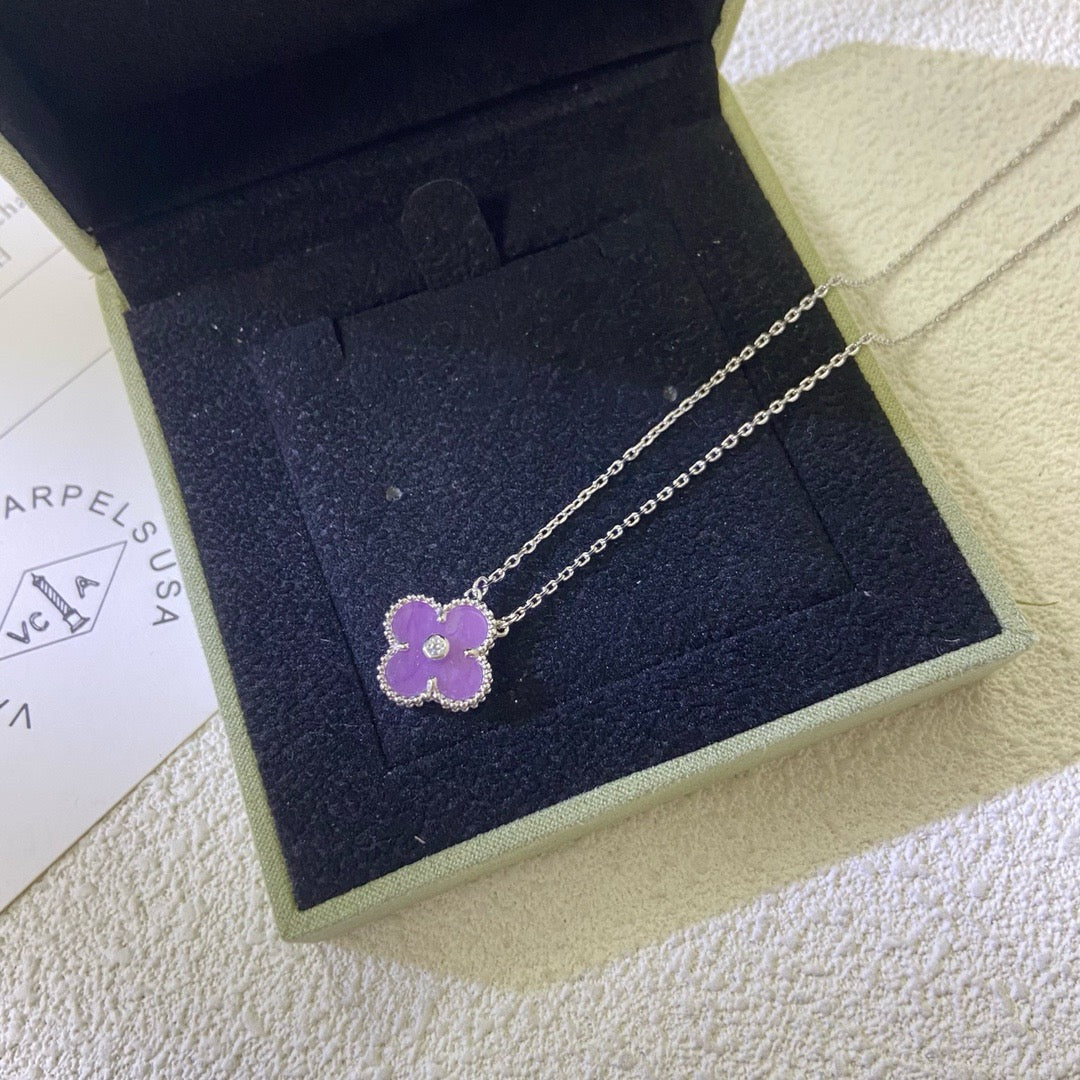 ¡®Imperial¡¯CLOVER 15MM DIAMOND  PURPLE VIOLET NECKLACE