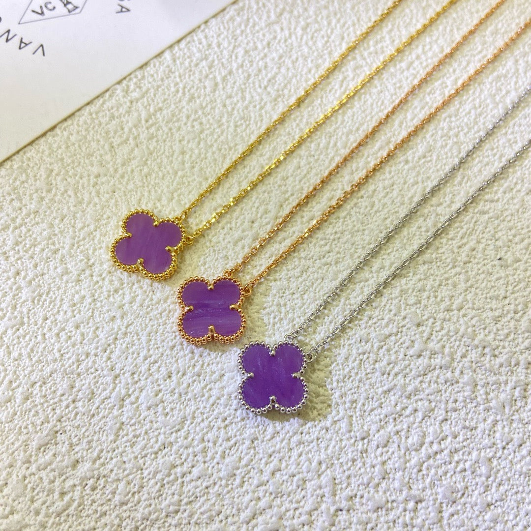 ¡®Imperial¡¯CLOVER 15MM  PURPLE VIOLET NECKLACE