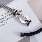 ¡®Imperial¡¯FORCE LARGE HORSESHOE BLACK DIAMOND BRACELET SILVER