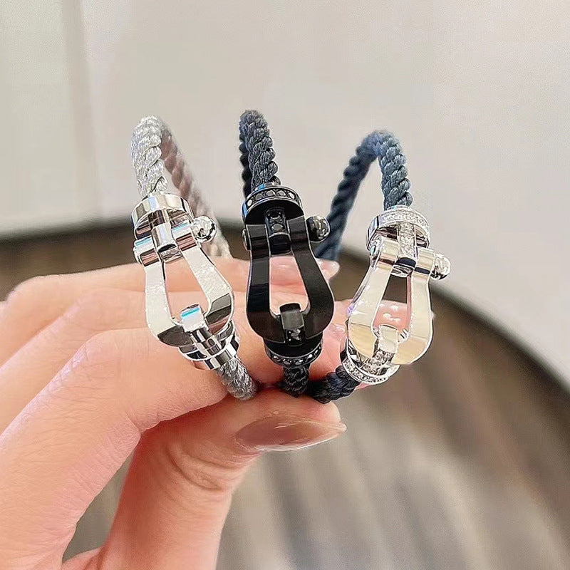 ¡®Imperial¡¯FORCE LARGE HORSESHOE FULL DIAMOND BRACELET SILVER