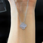 ¡®Imperial¡¯CLOVER 15MM BLUE CHALCEDONY NECKLACE SILVER