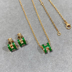 ¡®Imperial¡¯POP H GREEN NECKLACE SILVER AND GOLD