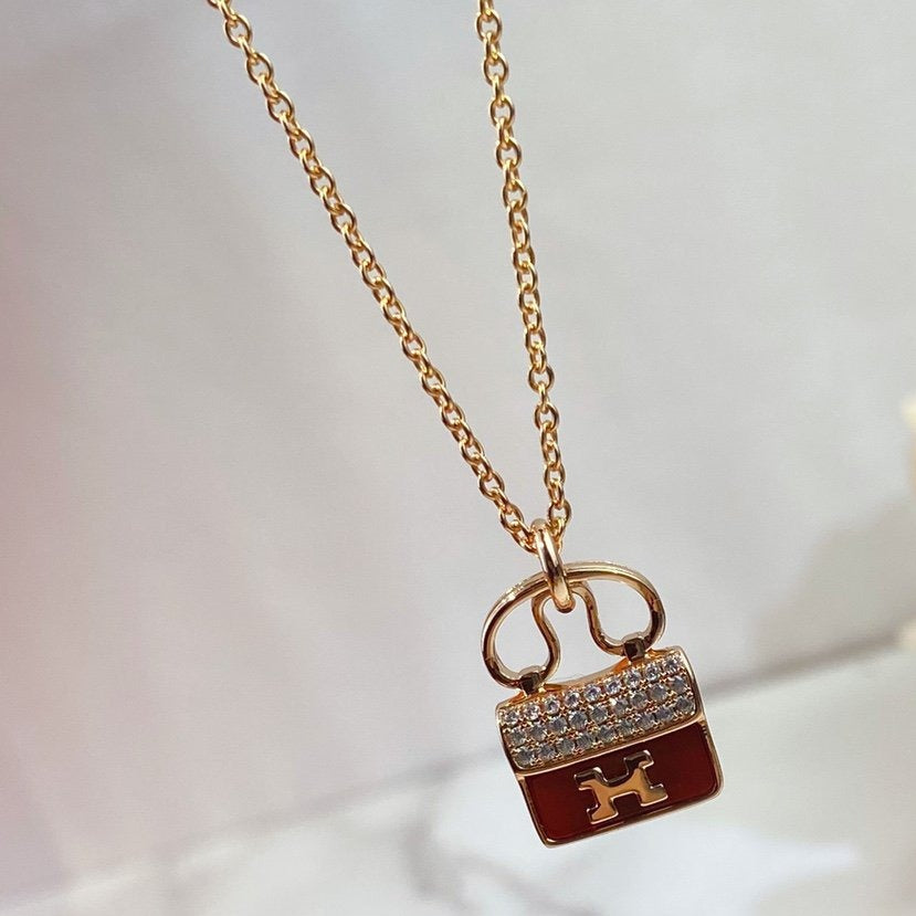 ¡®Imperial¡¯CONSTANCE RED PEDANT PINK GOLD NECKLACE