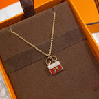 ¡®Imperial¡¯CONSTANCE RED PEDANT PINK GOLD NECKLACE