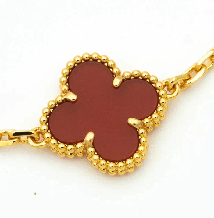 ¡®Imperial¡¯CLOVER 5 MOTIFS CARNELIAN DIAMOND BRACELET