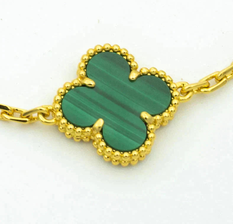 ¡®Imperial¡¯CLOVER  5 MOTIF MALACHITE DIAMOND BRACELET
