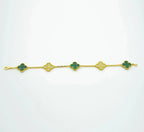 ¡®Imperial¡¯CLOVER  5 MOTIF MALACHITE DIAMOND BRACELET