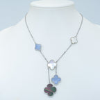 ¡®Imperial¡¯CLOVER MOP CHALCEDONY NECKLACE SILVER 6 MOTIF