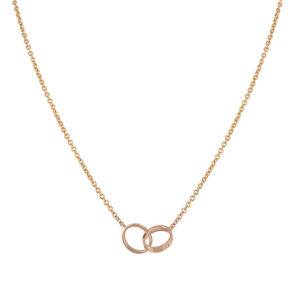 ¡®Imperial¡¯LOVE NECKLACE DOUBLE RING PINK GOLD