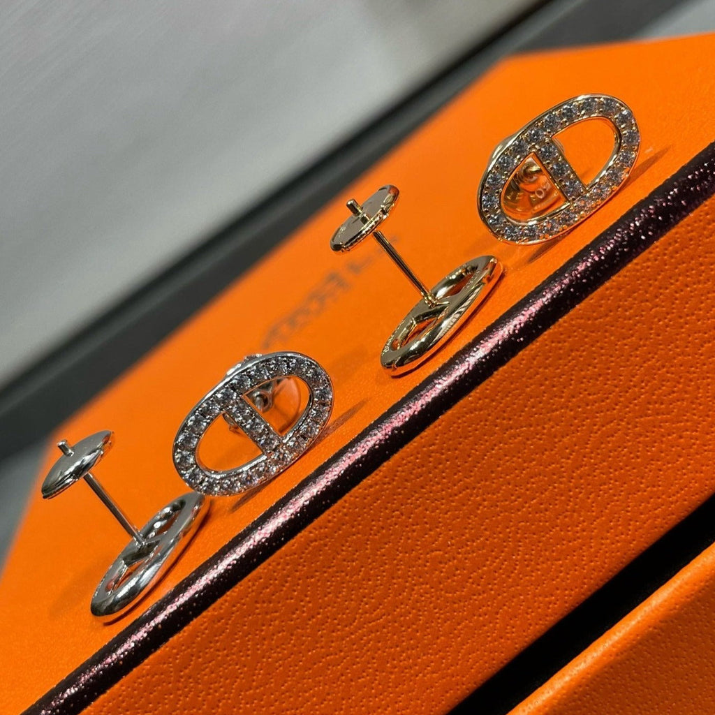 ¡®Imperial¡¯HM FULL DIAMOND PIG NOSE STUD EARRINGS